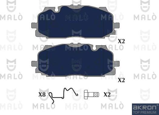 AKRON-MALÒ 1051343 - Комплект спирачно феродо, дискови спирачки vvparts.bg