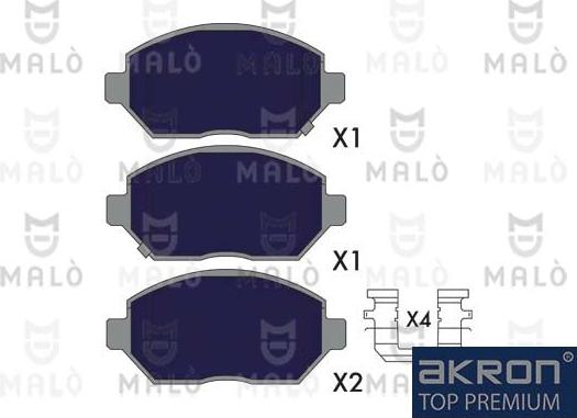 AKRON-MALÒ 1051361 - Комплект спирачно феродо, дискови спирачки vvparts.bg