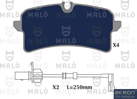 AKRON-MALÒ 1051246 - Комплект спирачно феродо, дискови спирачки vvparts.bg