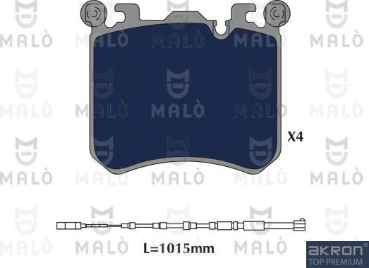 AKRON-MALÒ 1051242 - Комплект спирачно феродо, дискови спирачки vvparts.bg