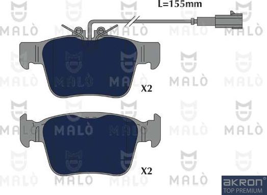 AKRON-MALÒ 1051226 - Комплект спирачно феродо, дискови спирачки vvparts.bg