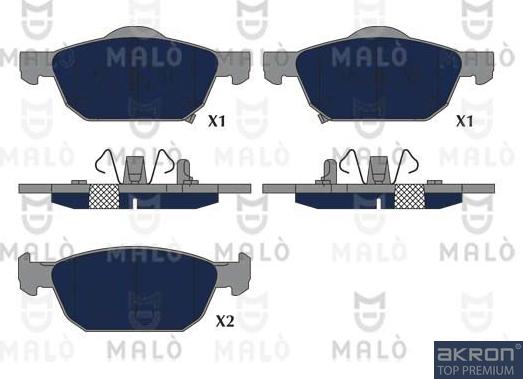 AKRON-MALÒ 1051278 - Комплект спирачно феродо, дискови спирачки vvparts.bg