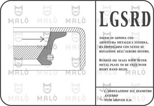 AKRON-MALÒ 13050RDSI - Семеринг, колянов вал vvparts.bg