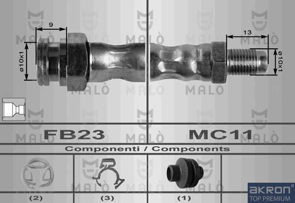 AKRON-MALÒ 8552 - Спирачен маркуч vvparts.bg