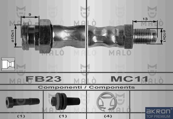 AKRON-MALÒ 8564 - Спирачен маркуч vvparts.bg