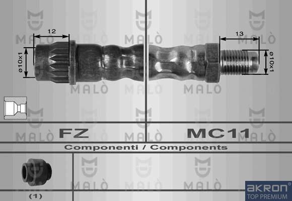 AKRON-MALÒ 8633 - Спирачен маркуч vvparts.bg