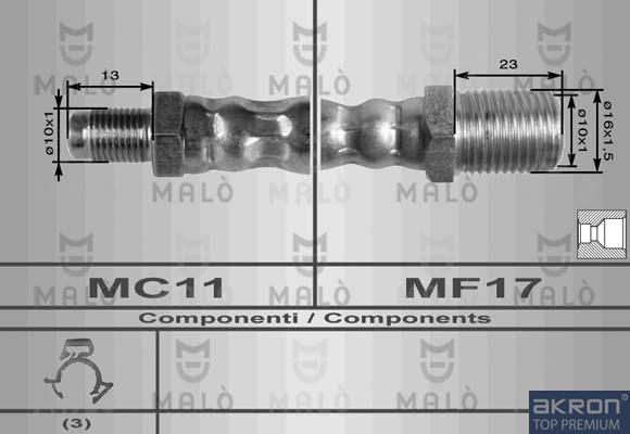 AKRON-MALÒ 8621 - Спирачен маркуч vvparts.bg