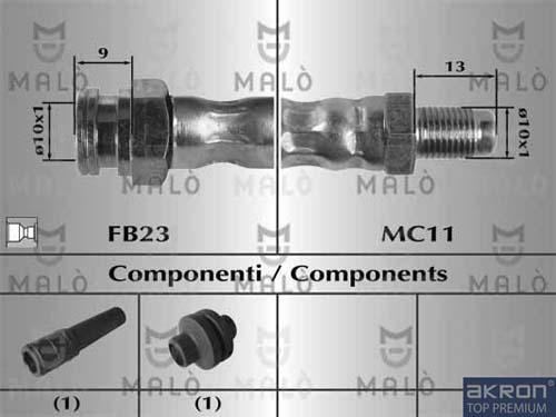 AKRON-MALÒ 80963 - Спирачен маркуч vvparts.bg