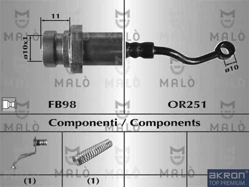 AKRON-MALÒ 80906 - Спирачен маркуч vvparts.bg