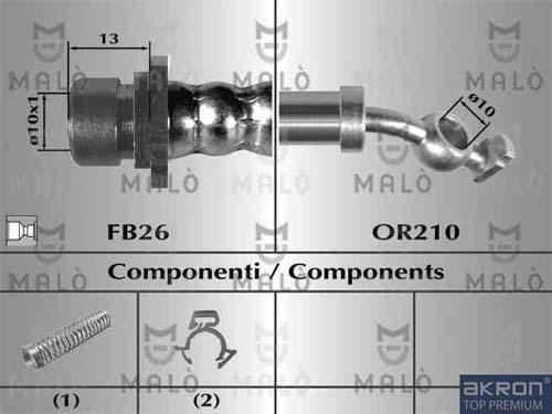 AKRON-MALÒ 80989 - Спирачен маркуч vvparts.bg