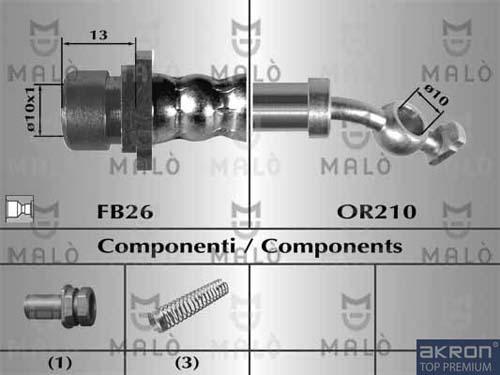 AKRON-MALÒ 80987 - Спирачен маркуч vvparts.bg