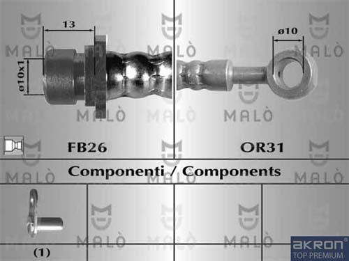 AKRON-MALÒ 80970 - Спирачен маркуч vvparts.bg