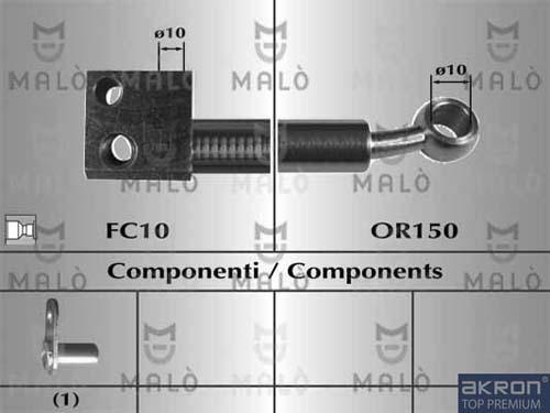 AKRON-MALÒ 80977 - Спирачен маркуч vvparts.bg