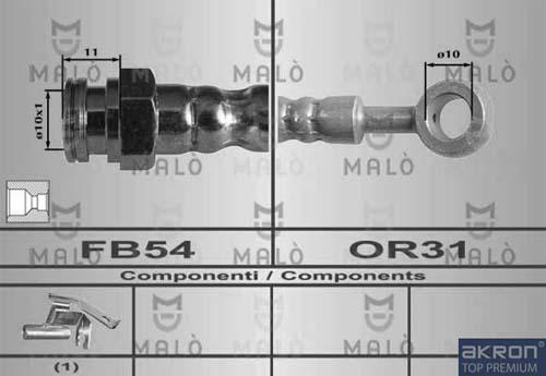 AKRON-MALÒ 80494 - Спирачен маркуч vvparts.bg