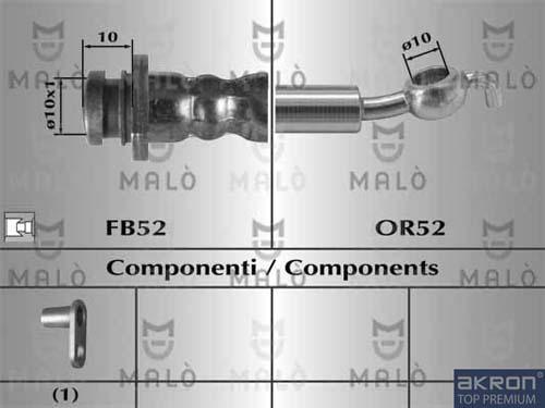 AKRON-MALÒ 80449 - Спирачен маркуч vvparts.bg