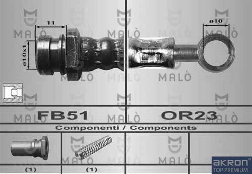 AKRON-MALÒ 80442 - Спирачен маркуч vvparts.bg