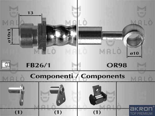 AKRON-MALÒ 80456 - Спирачен маркуч vvparts.bg