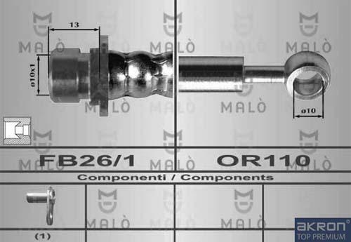 AKRON-MALÒ 80457 - Спирачен маркуч vvparts.bg