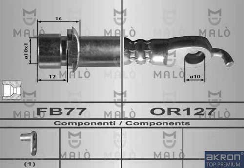 AKRON-MALÒ 80439 - Спирачен маркуч vvparts.bg