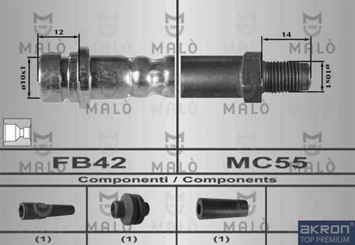 AKRON-MALÒ 80539 - Спирачен маркуч vvparts.bg