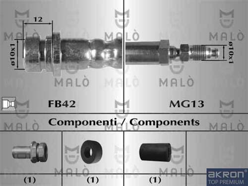 AKRON-MALÒ 80639 - Спирачен маркуч vvparts.bg