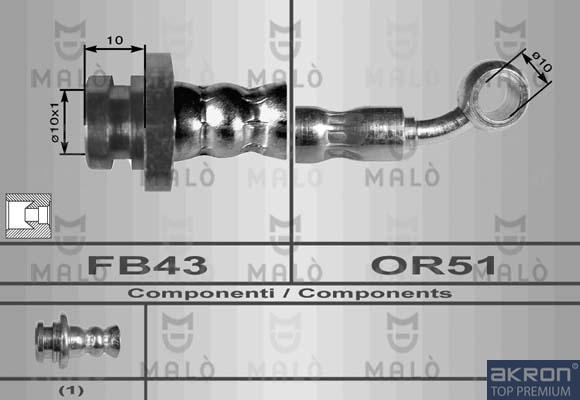 AKRON-MALÒ 80097 - Спирачен маркуч vvparts.bg