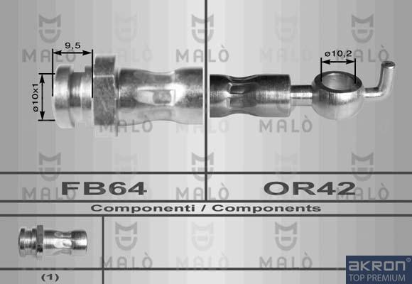 AKRON-MALÒ 80041 - Спирачен маркуч vvparts.bg