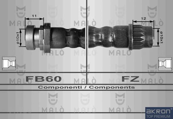 AKRON-MALÒ 80010 - Спирачен маркуч vvparts.bg