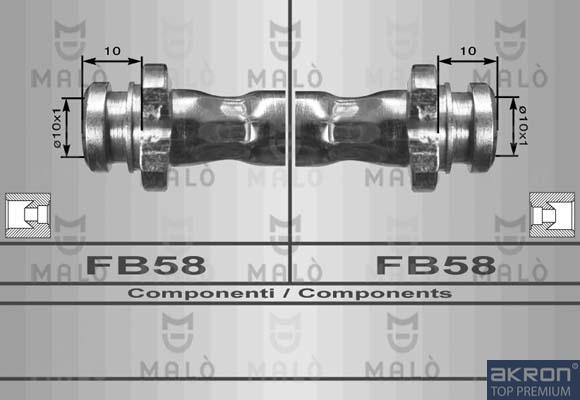 AKRON-MALÒ 80012 - Спирачен маркуч vvparts.bg