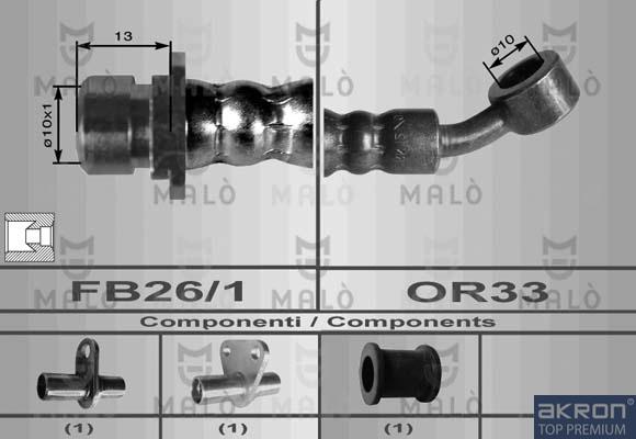 AKRON-MALÒ 80023 - Спирачен маркуч vvparts.bg