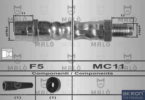 AKRON-MALÒ 80165 - Спирачен маркуч vvparts.bg