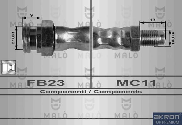 AKRON-MALÒ 80186 - Спирачен маркуч vvparts.bg