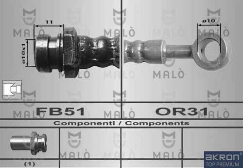 AKRON-MALÒ 80395 - Спирачен маркуч vvparts.bg