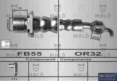 AKRON-MALÒ 80359 - Спирачен маркуч vvparts.bg