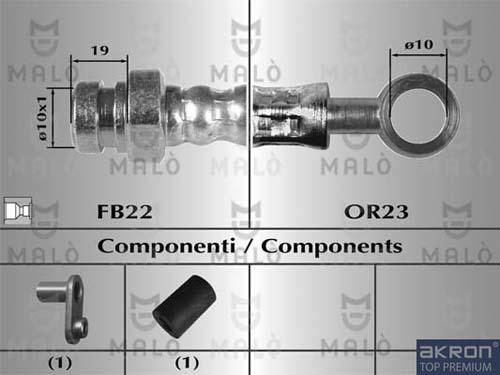 AKRON-MALÒ 80357 - Спирачен маркуч vvparts.bg