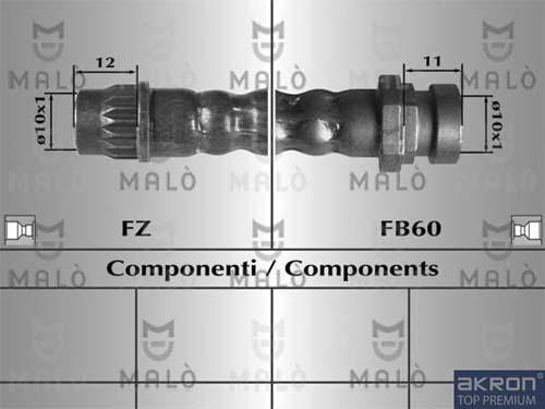 AKRON-MALÒ 80309 - Спирачен маркуч vvparts.bg