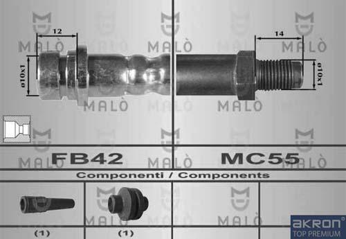 AKRON-MALÒ 80306 - Спирачен маркуч vvparts.bg
