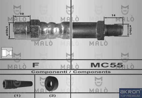 AKRON-MALÒ 80301 - Спирачен маркуч vvparts.bg