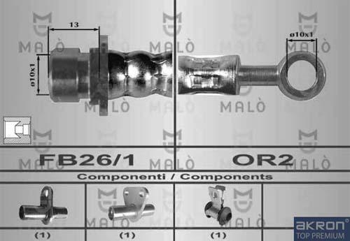 AKRON-MALÒ 80337 - Спирачен маркуч vvparts.bg