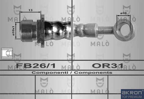 AKRON-MALÒ 80291 - Спирачен маркуч vvparts.bg