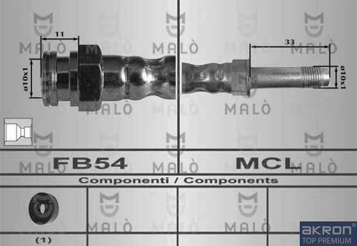 AKRON-MALÒ 80256 - Спирачен маркуч vvparts.bg