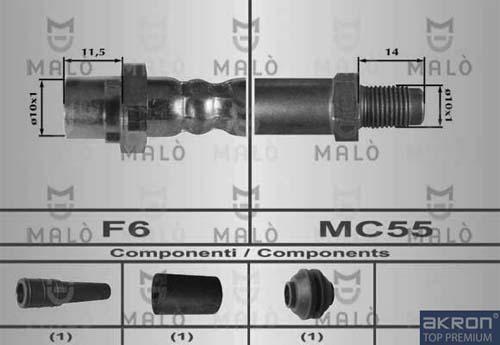 AKRON-MALÒ 80281 - Спирачен маркуч vvparts.bg