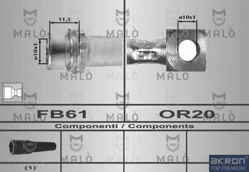 AKRON-MALÒ 80234 - Спирачен маркуч vvparts.bg