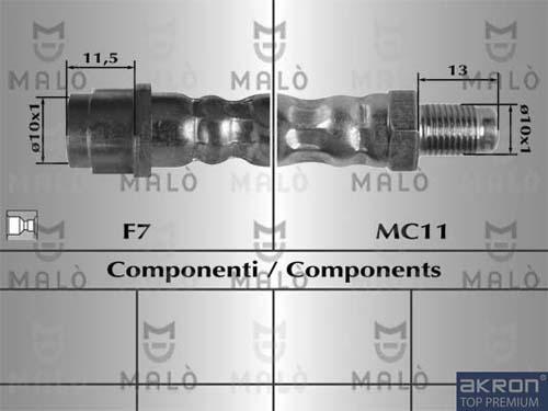 AKRON-MALÒ 80236 - Спирачен маркуч vvparts.bg