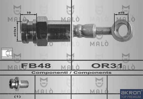 AKRON-MALÒ 80278 - Спирачен маркуч vvparts.bg