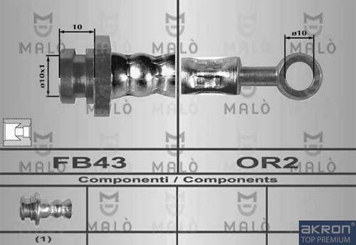 AKRON-MALÒ 80572 - Спирачен маркуч vvparts.bg