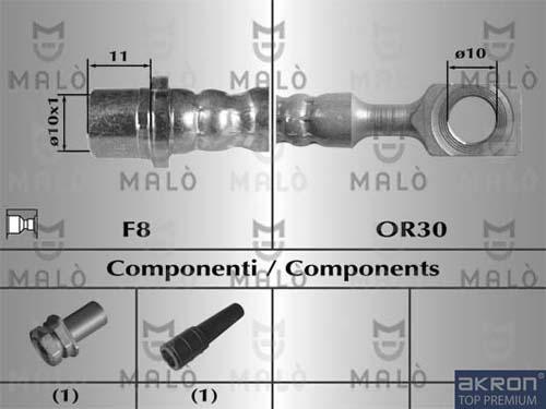 AKRON-MALÒ 80277 - Спирачен маркуч vvparts.bg