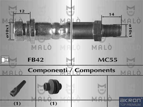 AKRON-MALÒ 80898 - Спирачен маркуч vvparts.bg