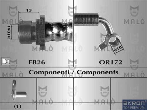 AKRON-MALÒ 80769 - Спирачен маркуч vvparts.bg