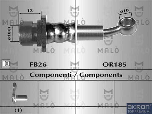 AKRON-MALÒ 80766 - Спирачен маркуч vvparts.bg